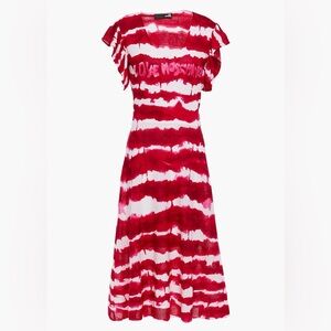 Love Moschino Midi Dress Women's 4 Multicolor Tie Dye Knit Sheath Designer Chic